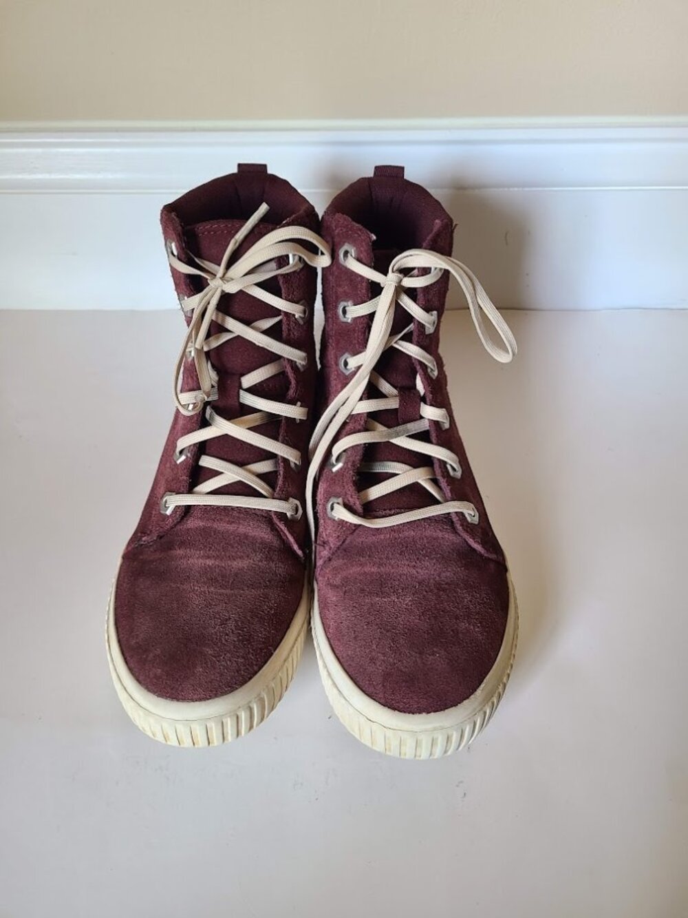 Timberland Women's Skyla Bay 6 Suede High-Top Burgundy Shoes Size 5.5 Sneakers